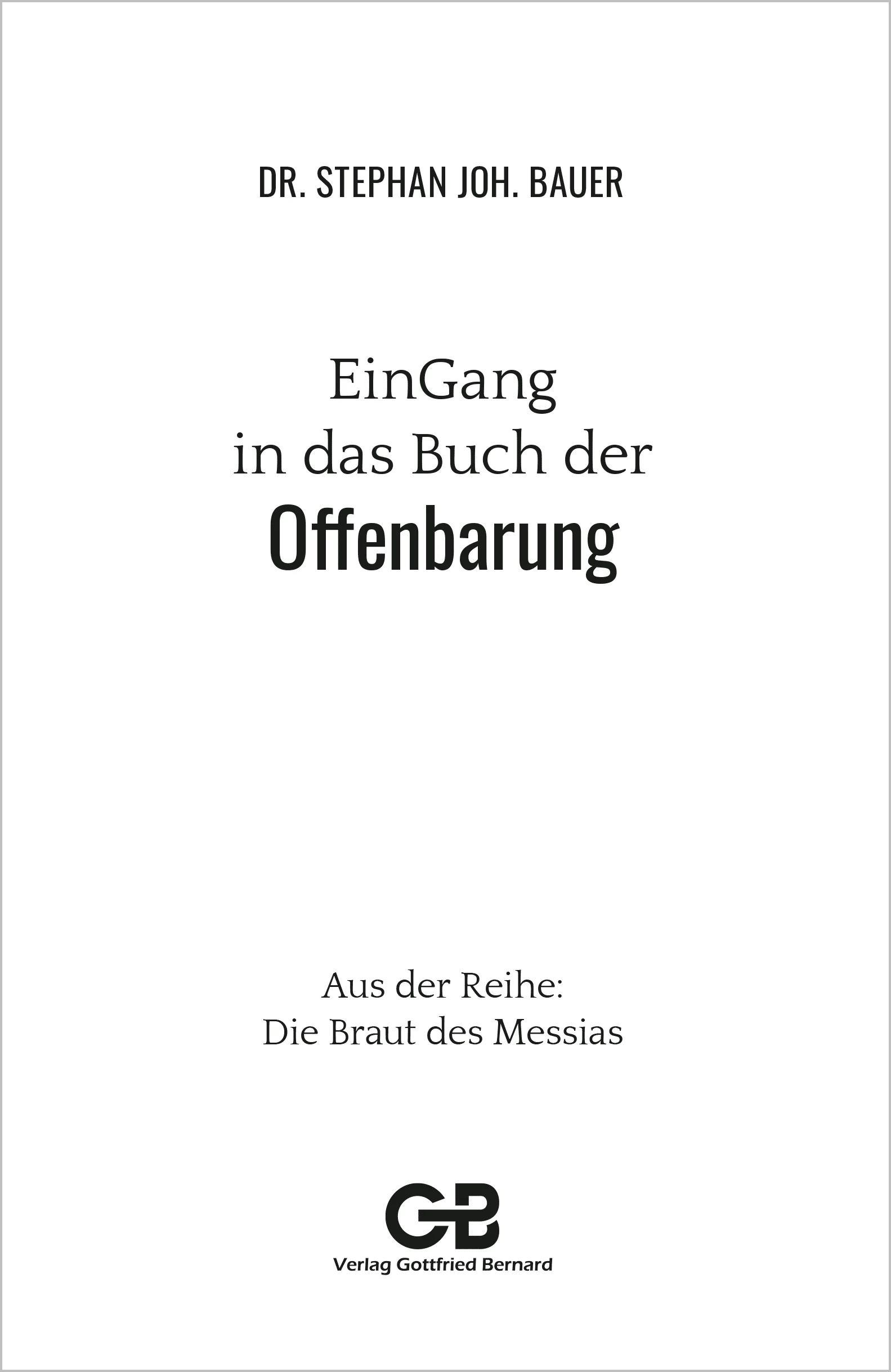 EinGang in das Buch der Offenbarung
