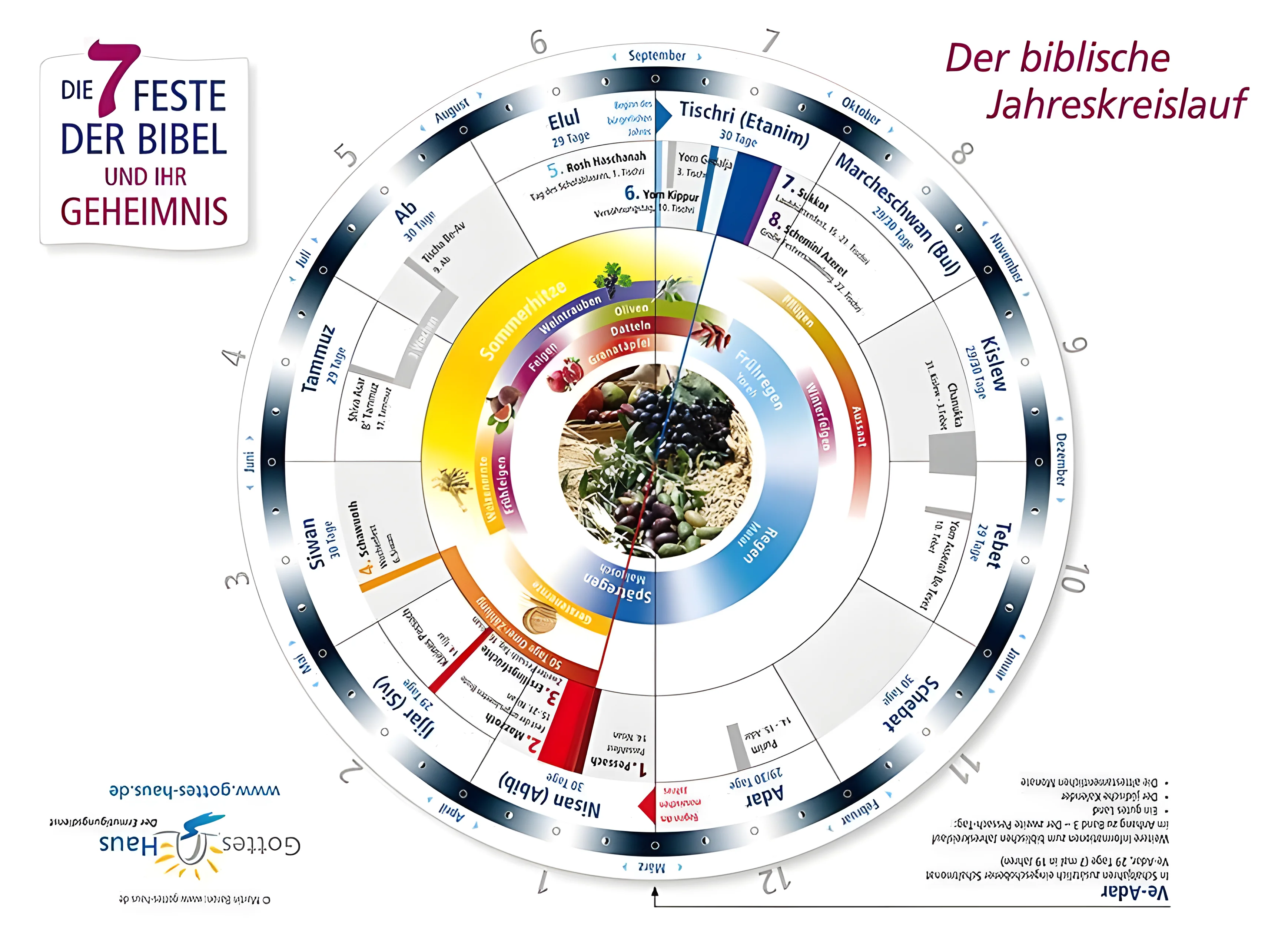 Die sieben Feste der Bibel und ihr Geheimnis Schautafel - Der biblische Jahreskreislauf